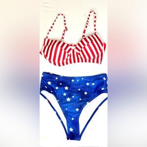 Red white and blue bikini size small